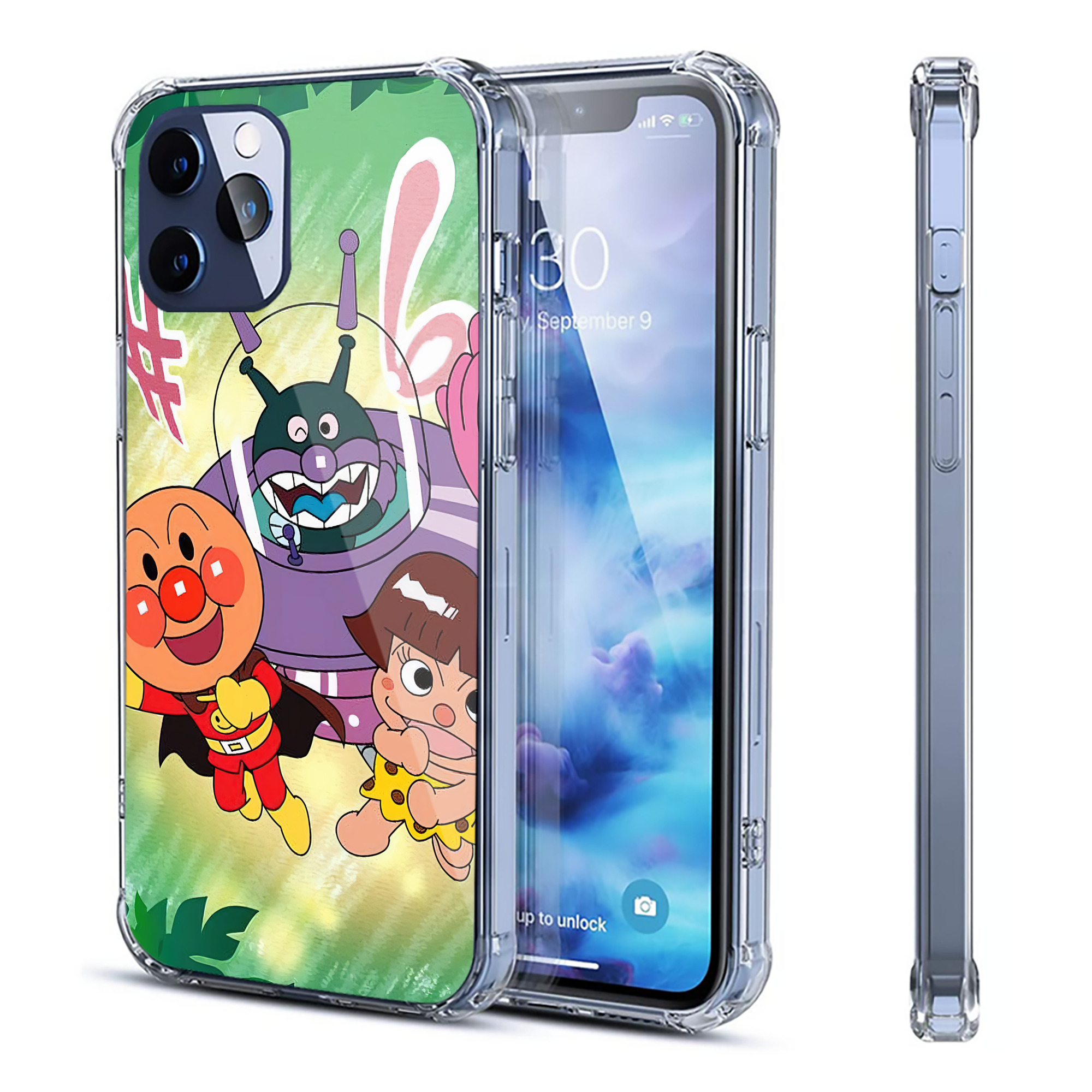 （画像用） アンパンマン Anpanman 【iPhone 12シリーズ対応】透明スマホケース（クリアソフトケース）
